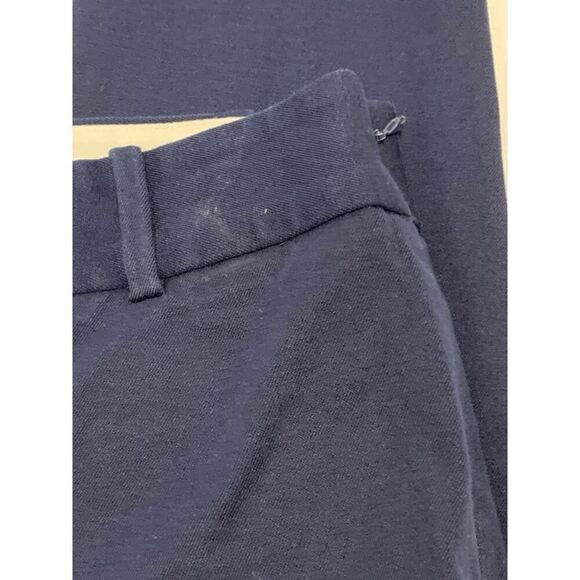 J. Crew Women's Flat Front Mid Rise Tapered Chino Navy Pants Size 10 - Picture 5 of 5